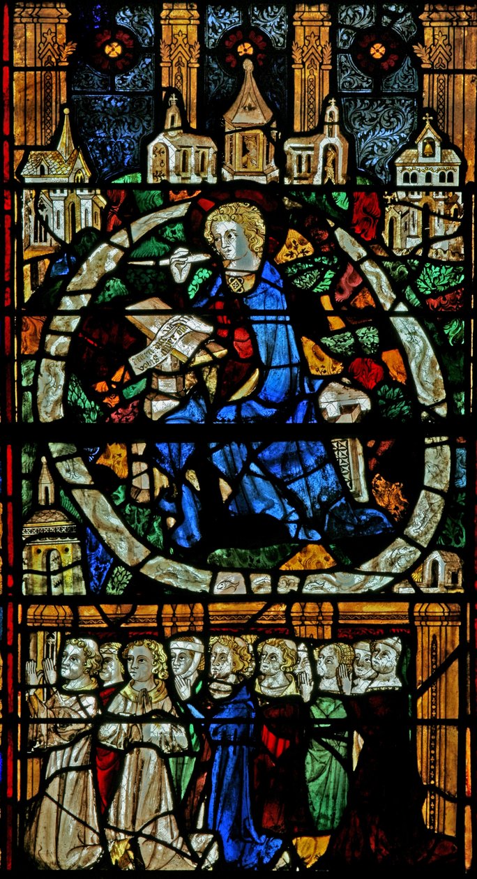 Raam w12 met de Maagd Maria - bij de Annunciatie door French School