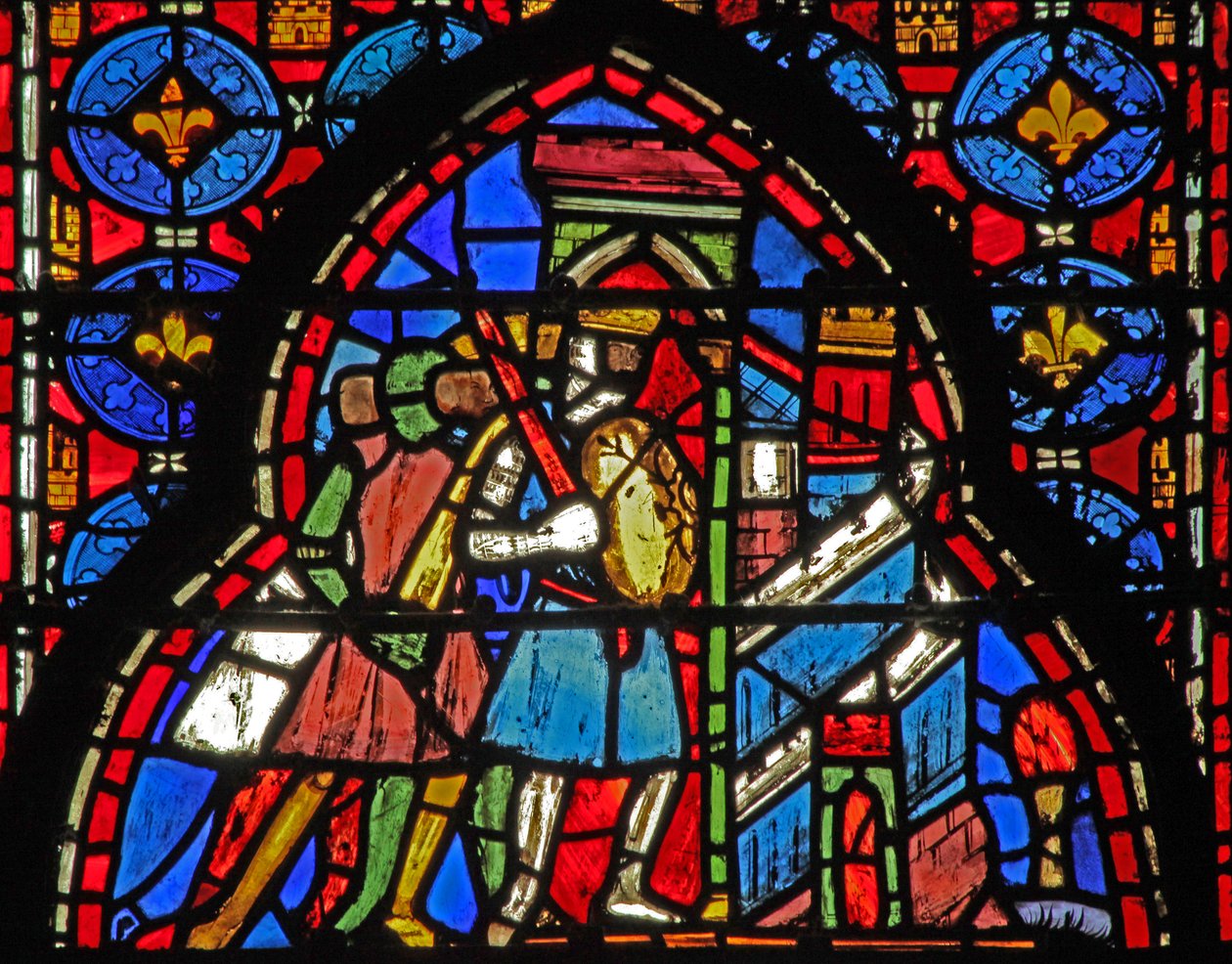 Raam w15 Heilige Relikwieën: Heraclius verovert de Perzische hoofdstad door French School