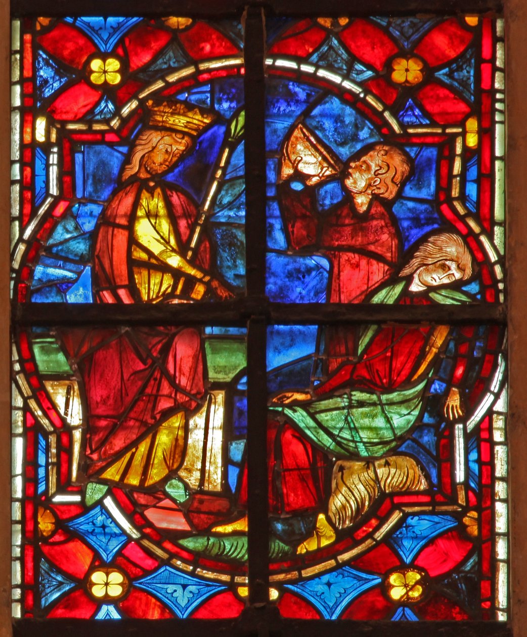 Een scène uit de legende van St. Johannes: de heilige en de vergiftigde beker door French School