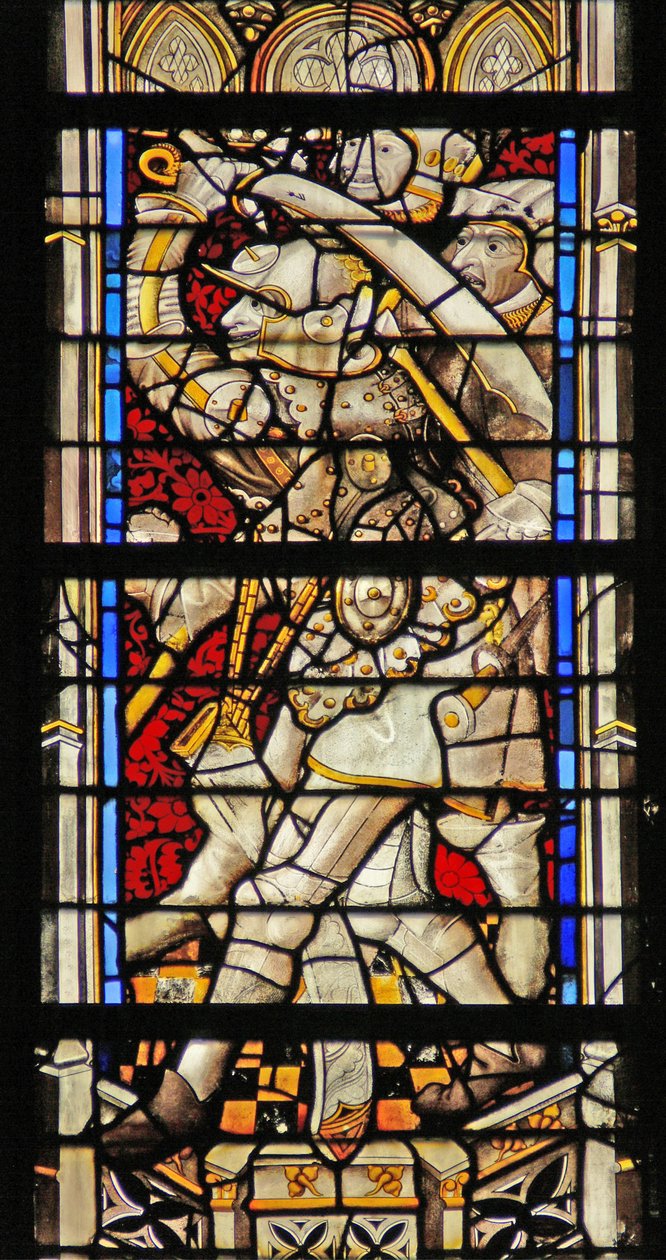 Ruit w214 met ridders die St. Thomas Becket doden door French School