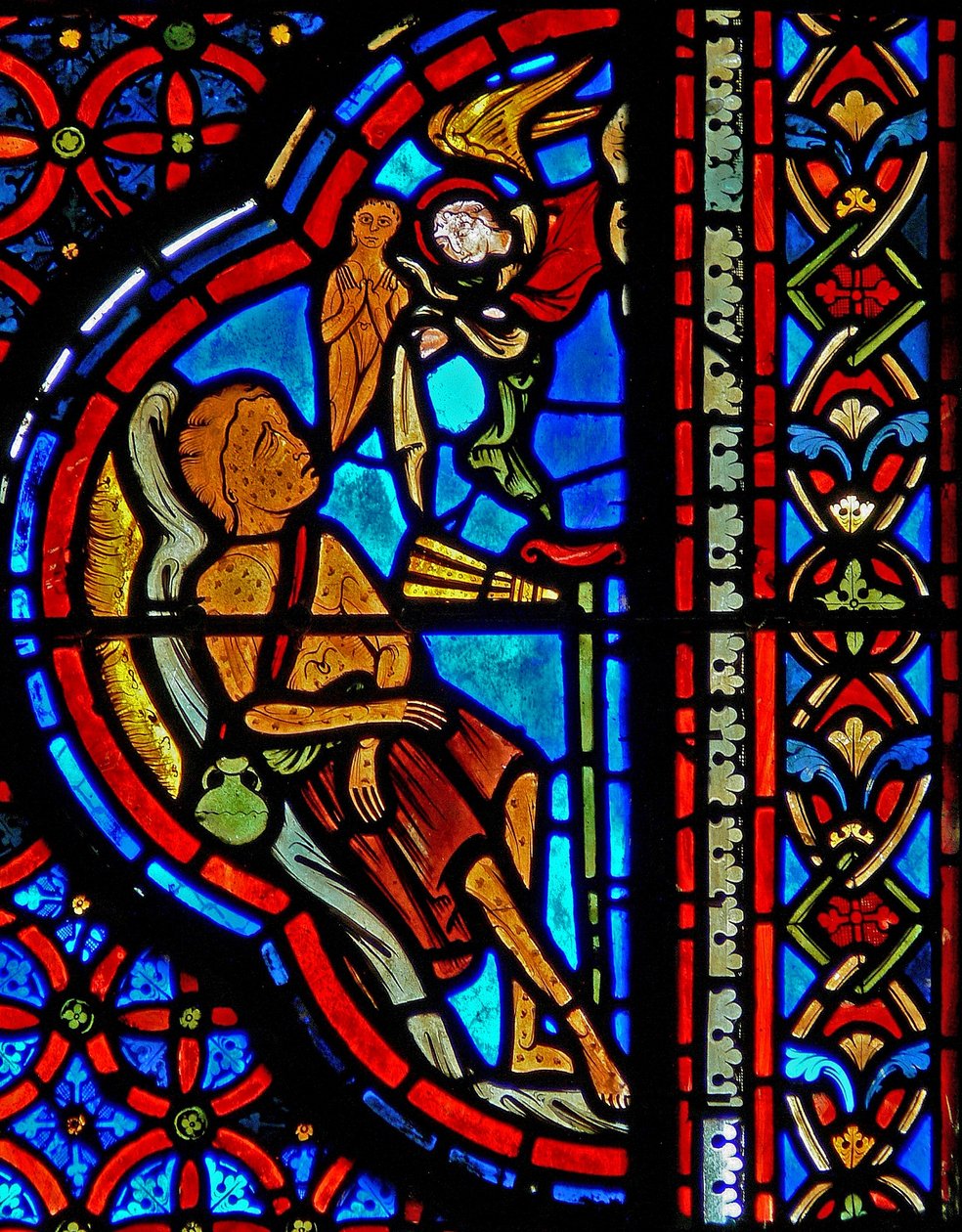De gelijkenis van de rijke man en Lazarus: de dood van Lazarus door French School