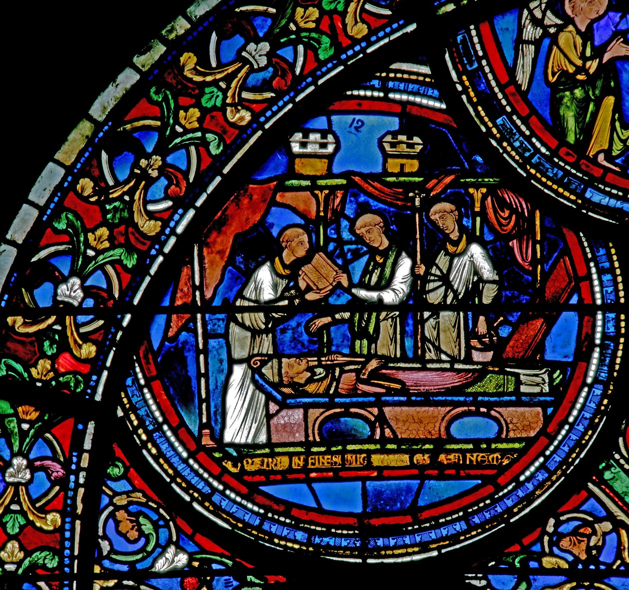 Raam w23 met de begrafenis van St. Thomas Becket door French School