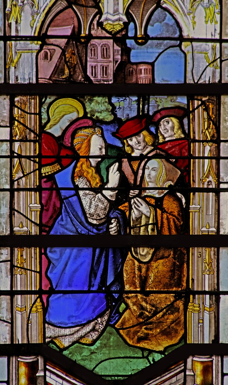 Raam w25 met afbeelding van een scène uit het leven van St. Elisabeth van Hongarije door French School