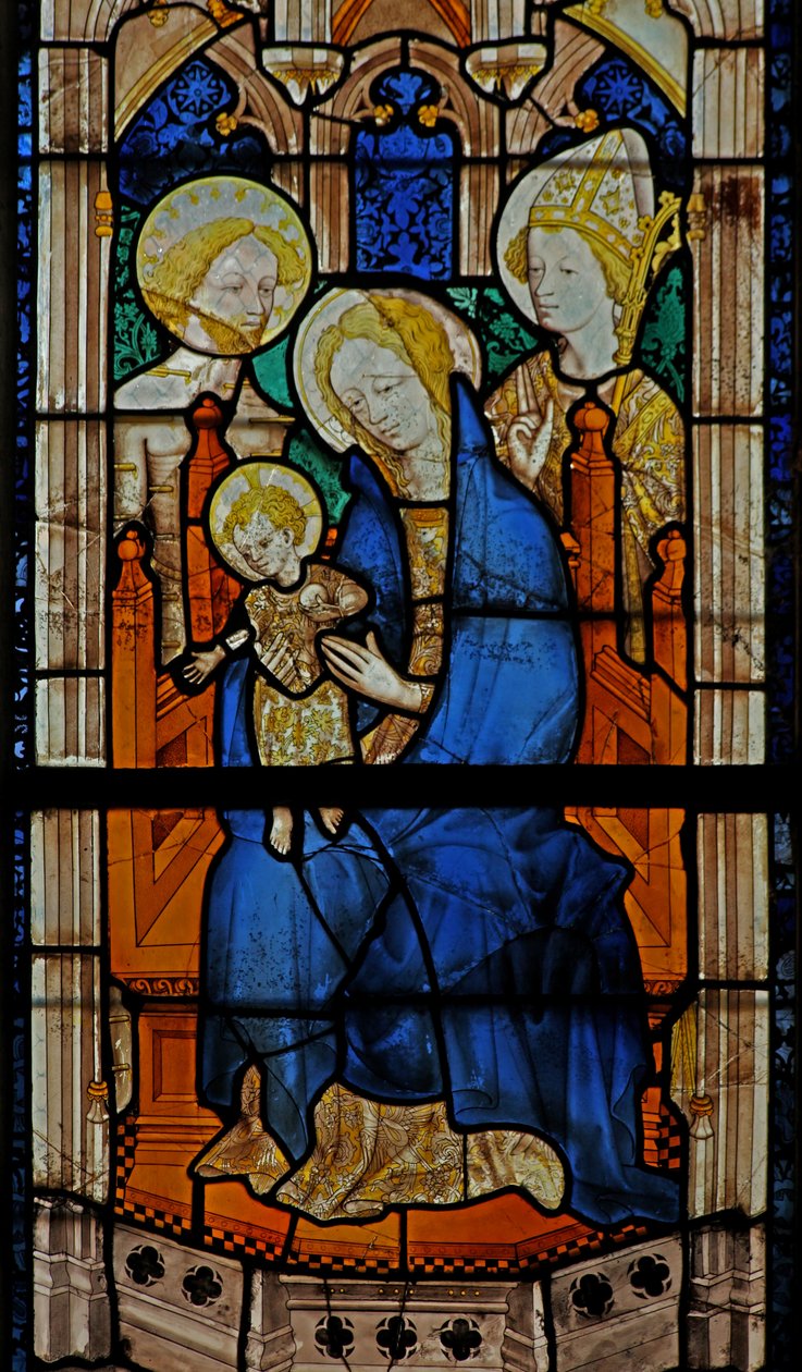 De Maagd en Kind met St. Sebastiaan en een heilige bisschop door French School