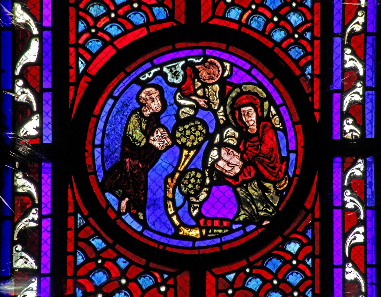 Raam w2 met een scène uit het leven van St. Maria Magdalena - de heilige in Provence door French School