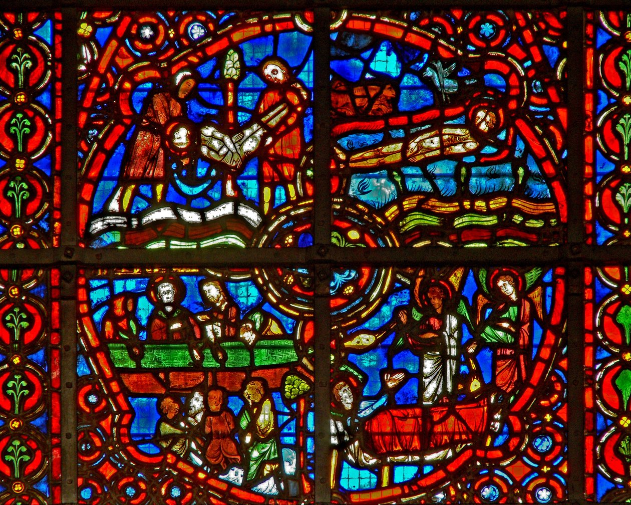 Raam w39 met scènes uit het leven van St. Laurentius door French School