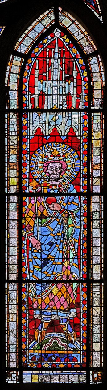 Raam w7 met Louis, zoon van Lotharius II door French School