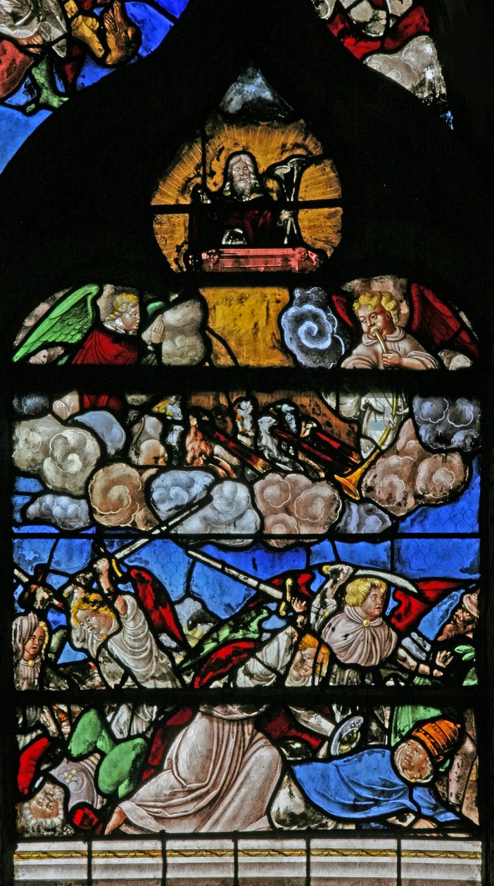 Raam w9 met het Laatste Oordeel - naar Albrecht Dürer door French School