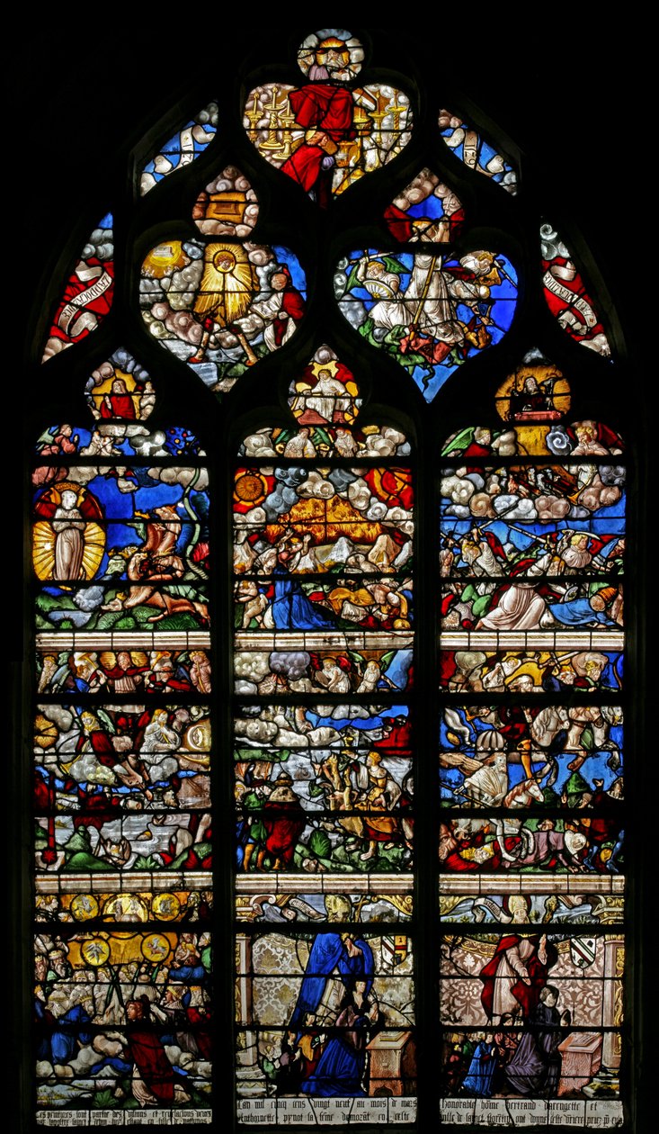 Raam w9 met het Laatste Oordeel - naar Albert Durer door French School