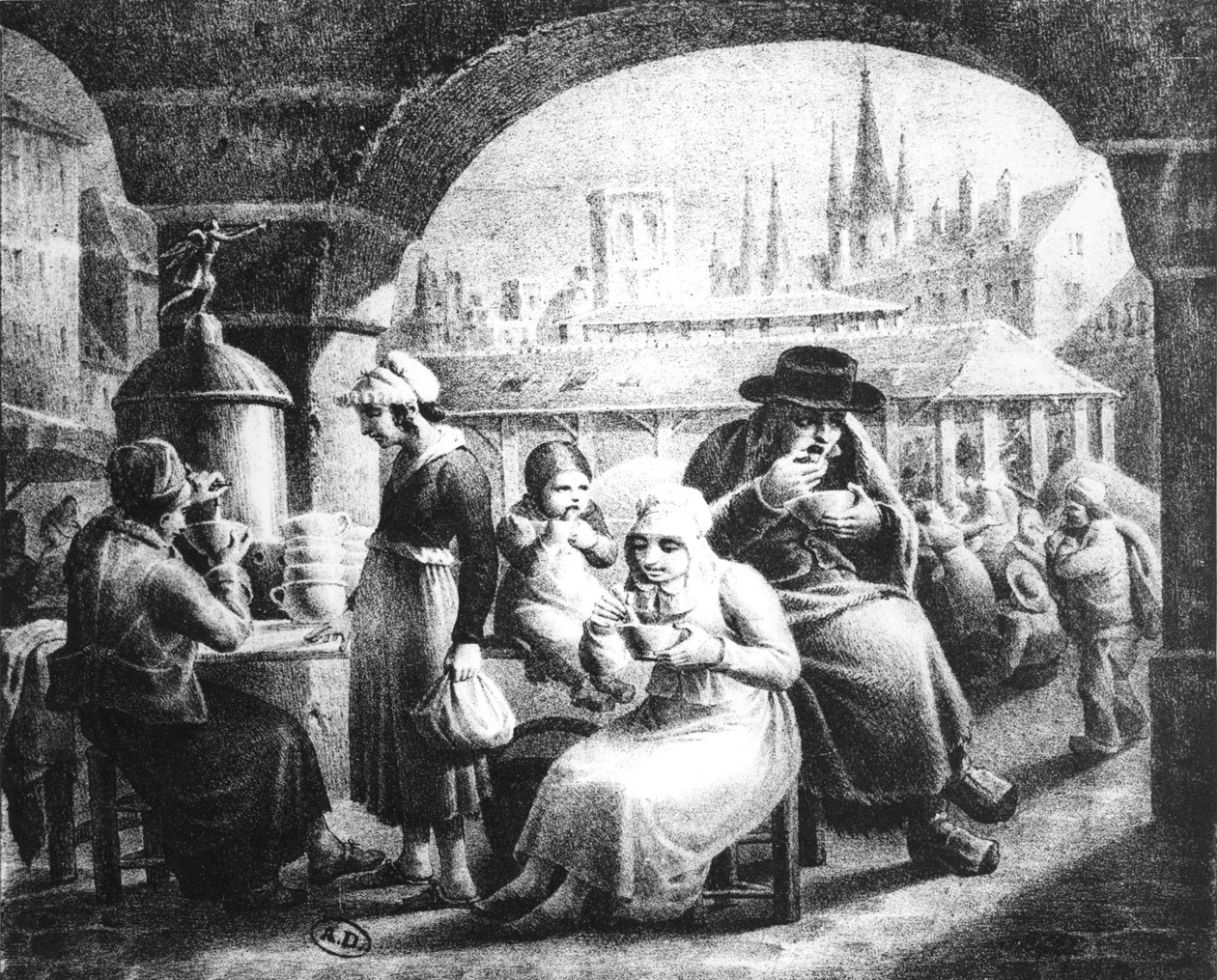 Vrouw die koffie verkoopt, ca. 1820 door French School