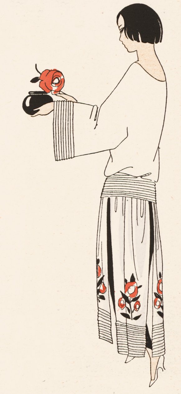 Damesmode uit de jaren 1920 (kleurenlitho) door French School