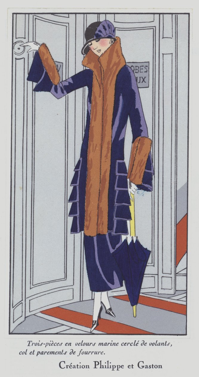 Damesmode uit de jaren 1920 van Philippe en Gaston (kleurenlitho) door French School
