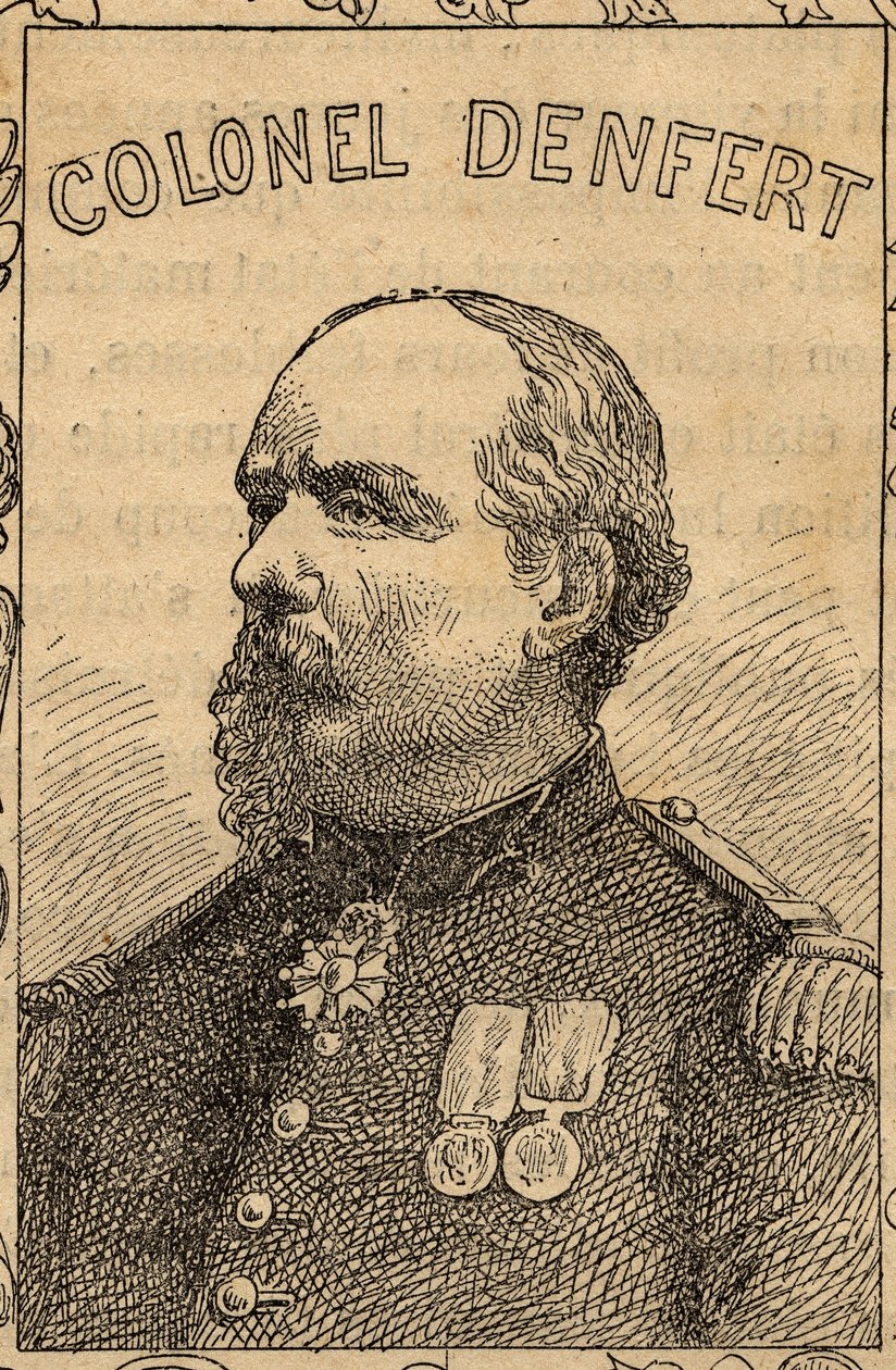 portret van de Franse kolonel Pierre Philippe Denfert-Rochereau - 1870-71 (gravure) door French School