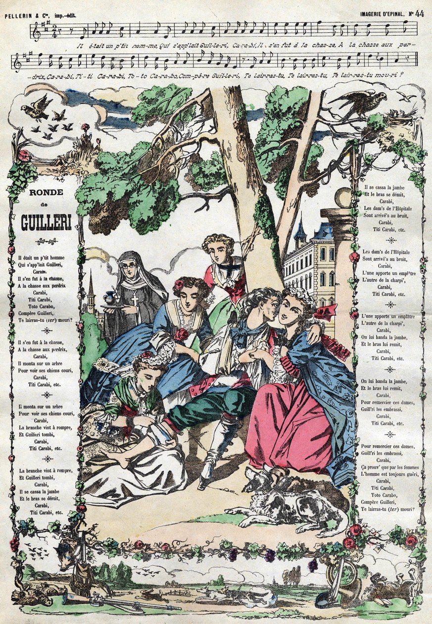 De ronde van Guilleri. Afbeelding van Epinal uit de 19e eeuw door French School
