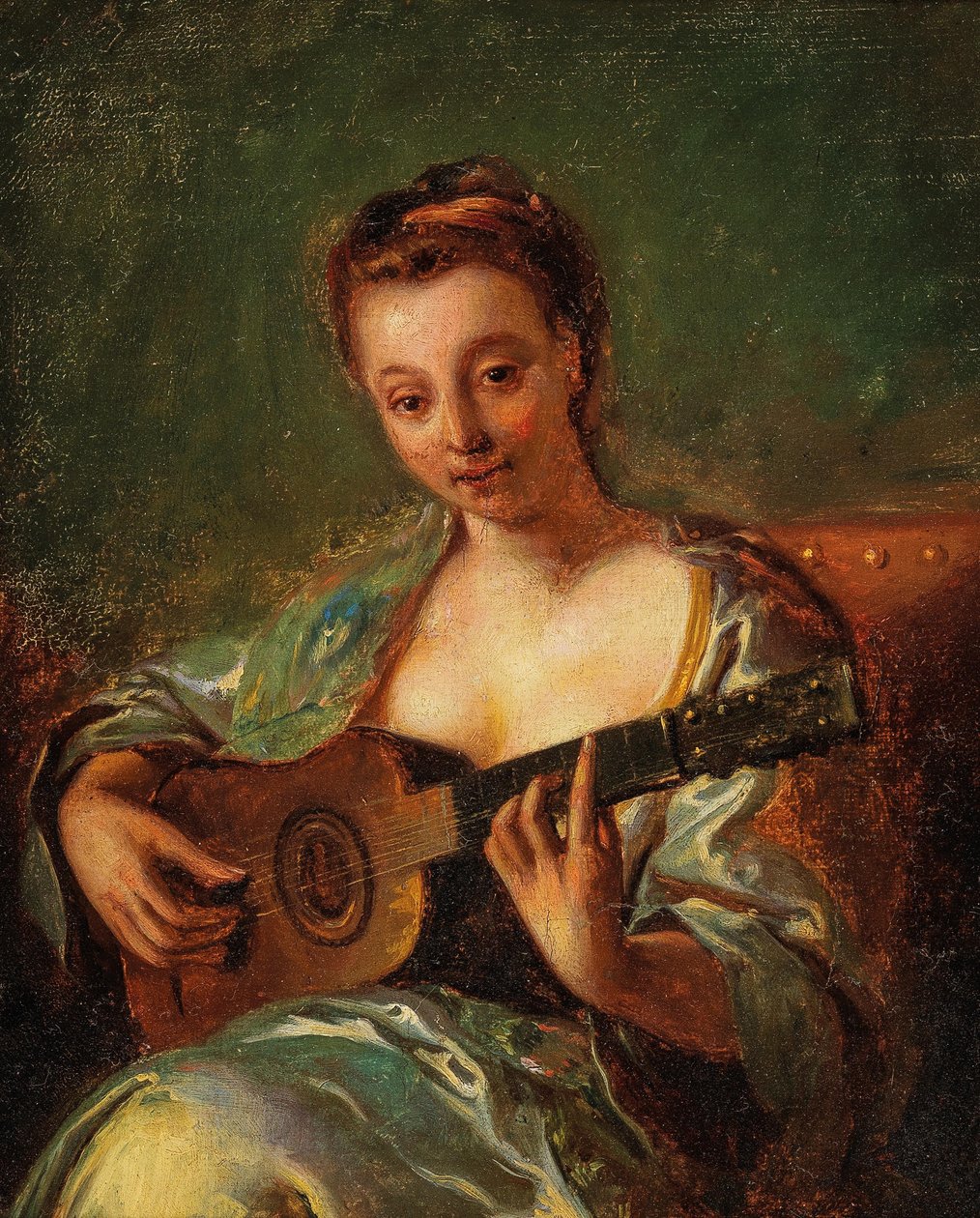 Gitaar spelende dame F 18Y door French School