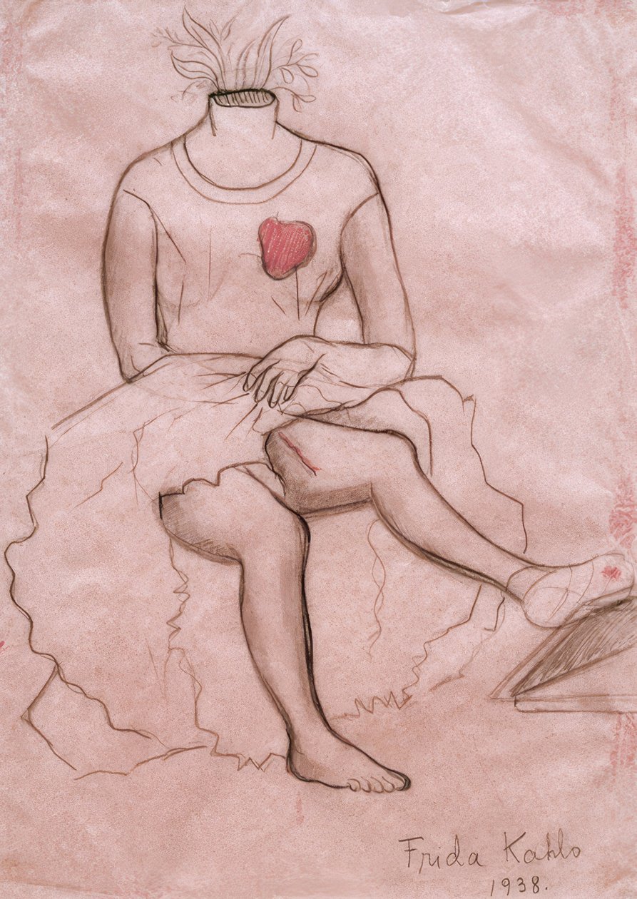 Zelfportret met litteken door Frida Kahlo
