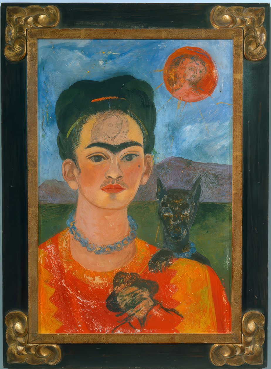 Zelfportret met het portret van Diego op mijn borst... door Frida Kahlo