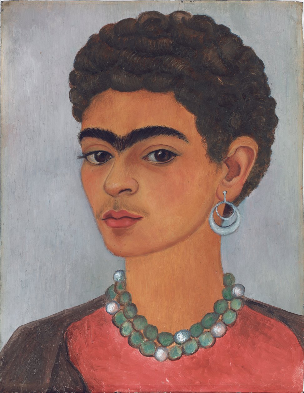 Zelfportret met krullend haar door Frida Kahlo