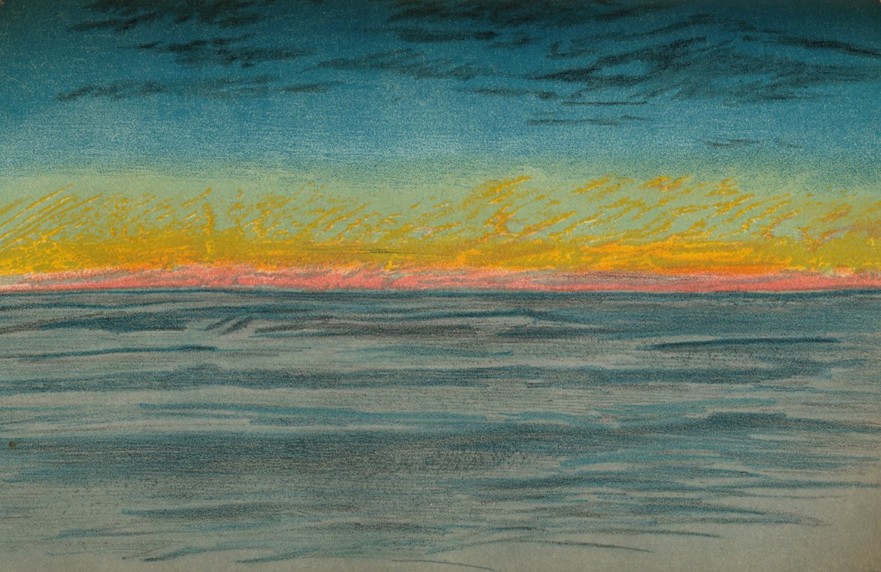 De afnemende pooldag, 22 september 1893. Pastelschets, 1893 1897 door Fridtjof Nansen