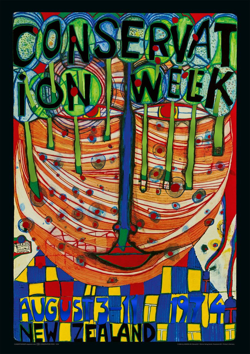 Conservation Week (groene versie) door Friedensreich Hundertwasser