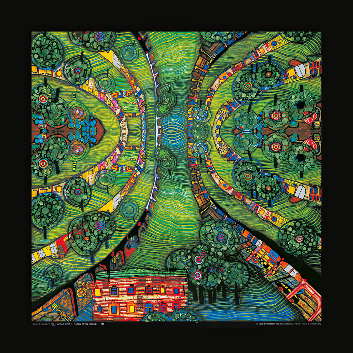 De groene stad (bewerking) door Friedensreich Hundertwasser