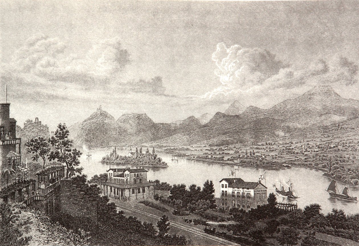 Drachenfels Nonnenwerth Rolandseck door Pierre Joseph Redouté