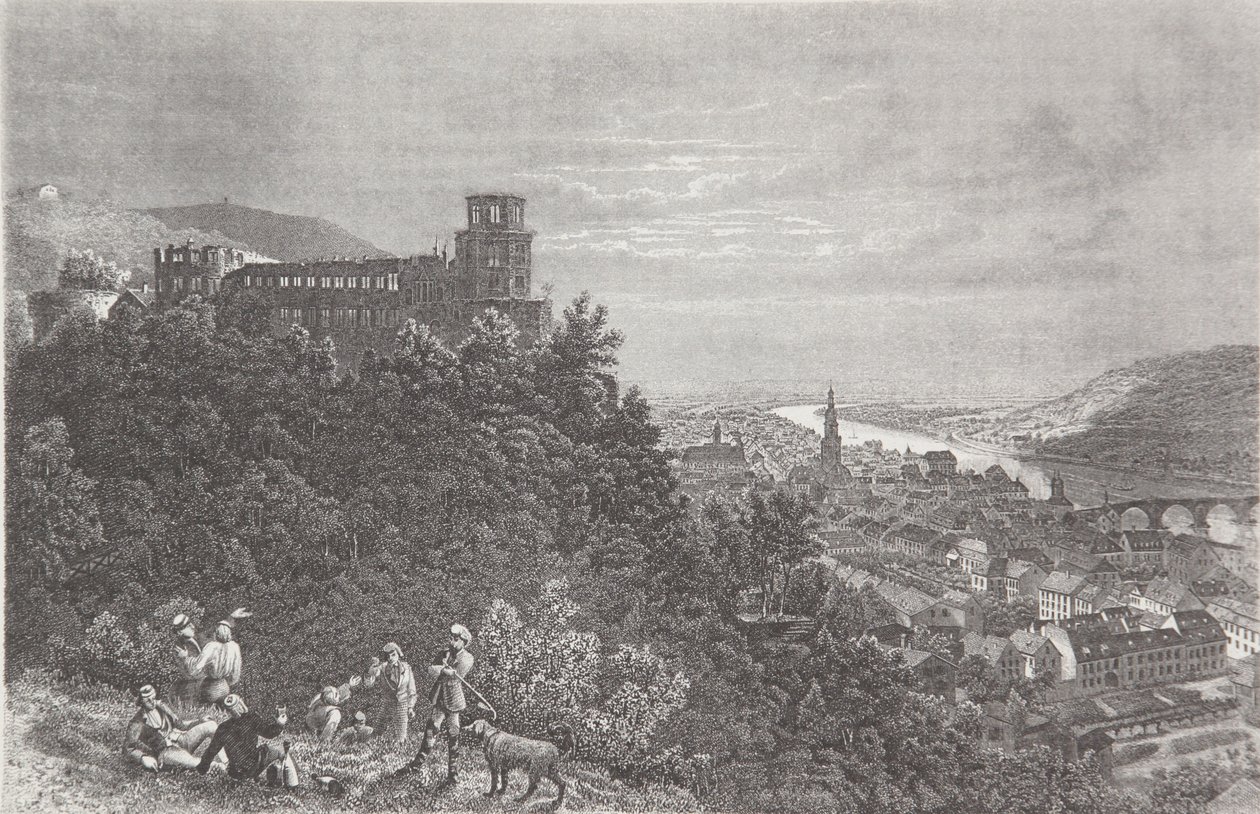 Heidelberg door Pierre Joseph Redouté