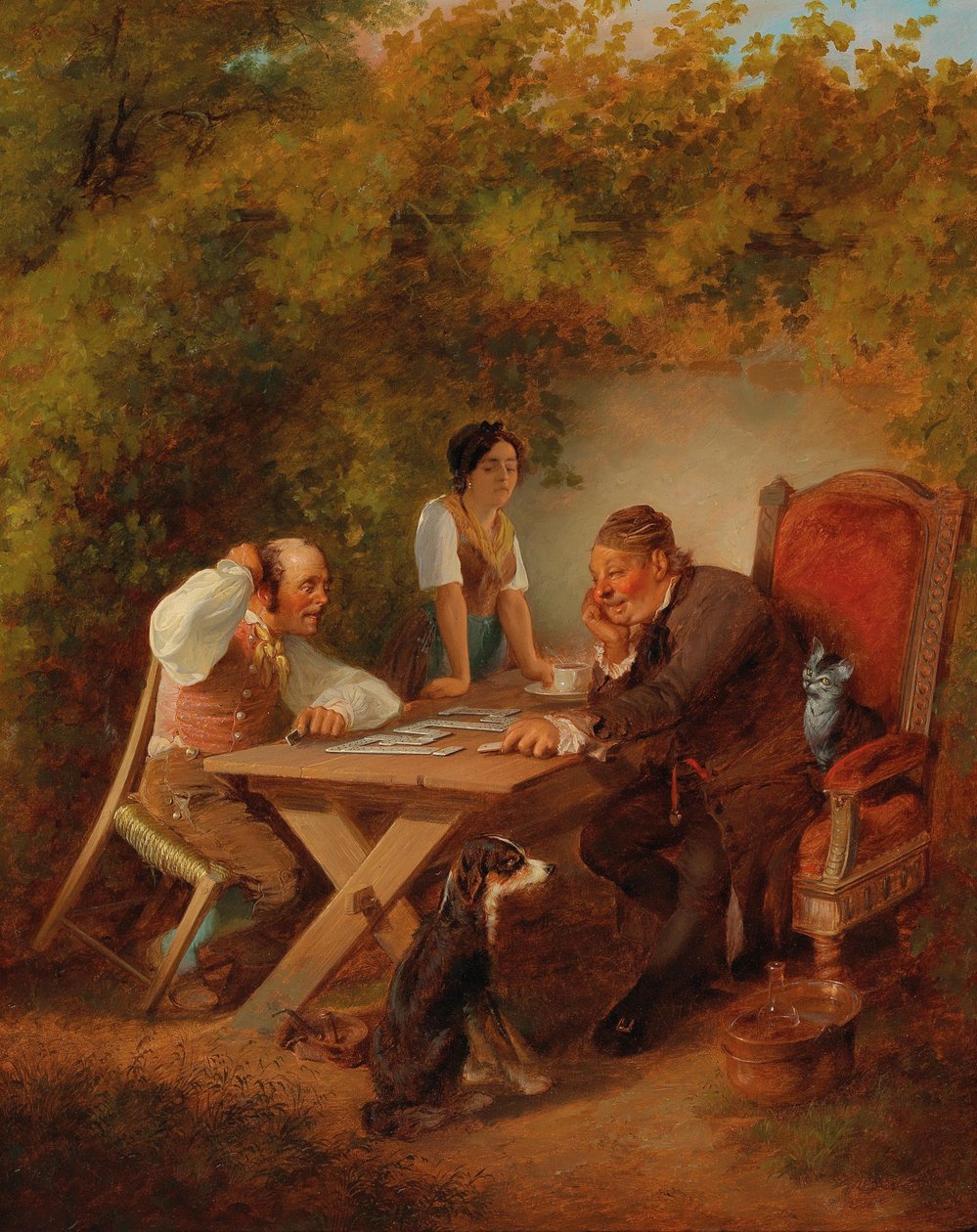 Domino spelers door Friedrich Ludwig Christian Sturm