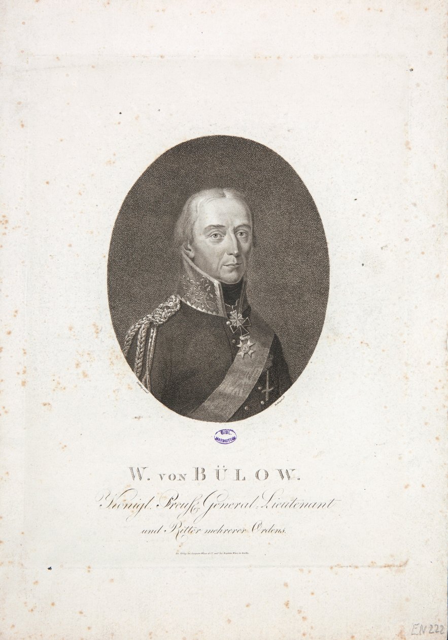 Friedrich Wilhelm Bülow von Dennewitz, ca. 1814 door Friedrich Wilhelm Bollinger