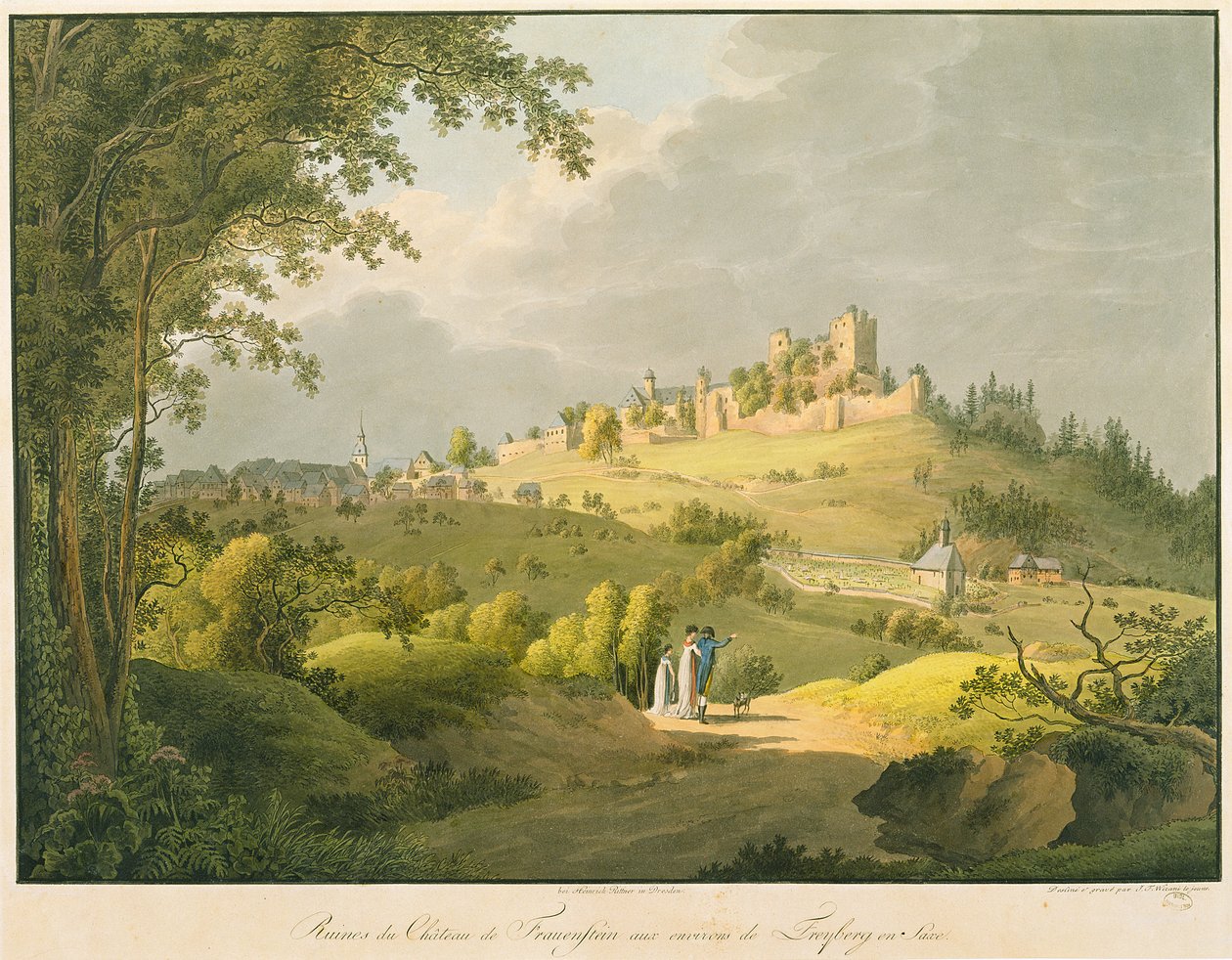 Vervallen Kasteel van Frauenstein door Friedrich or Johann Friedrich Wizani