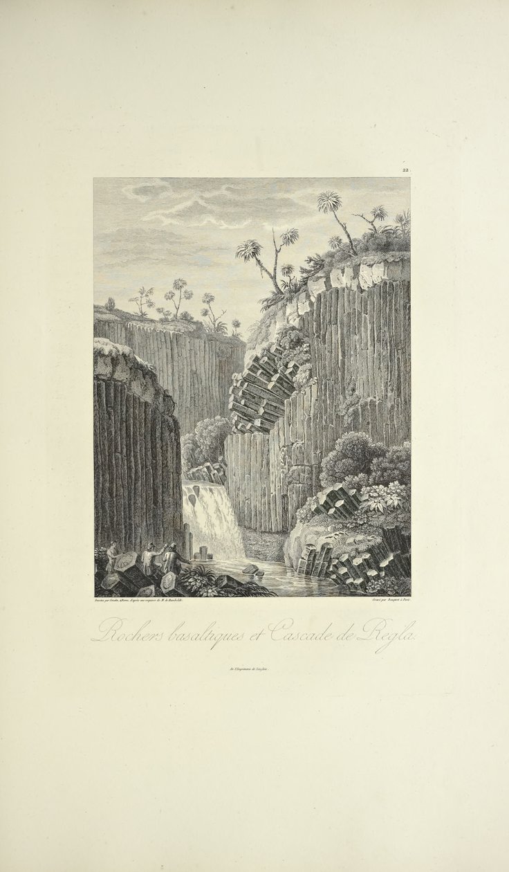 Basaltrotsen en de Cascade de Regla, illustratie uit 