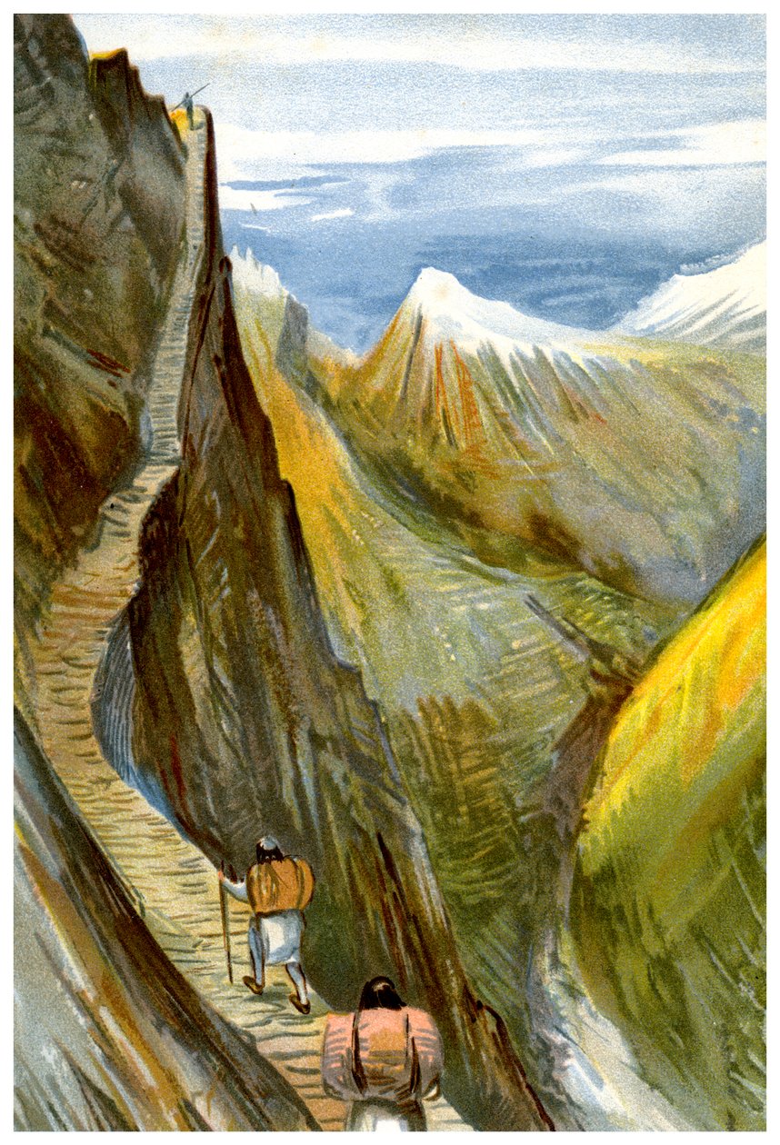 Het Nerpani-pad, Tibet, 1898 door Friedrich Arnold Brockhaus