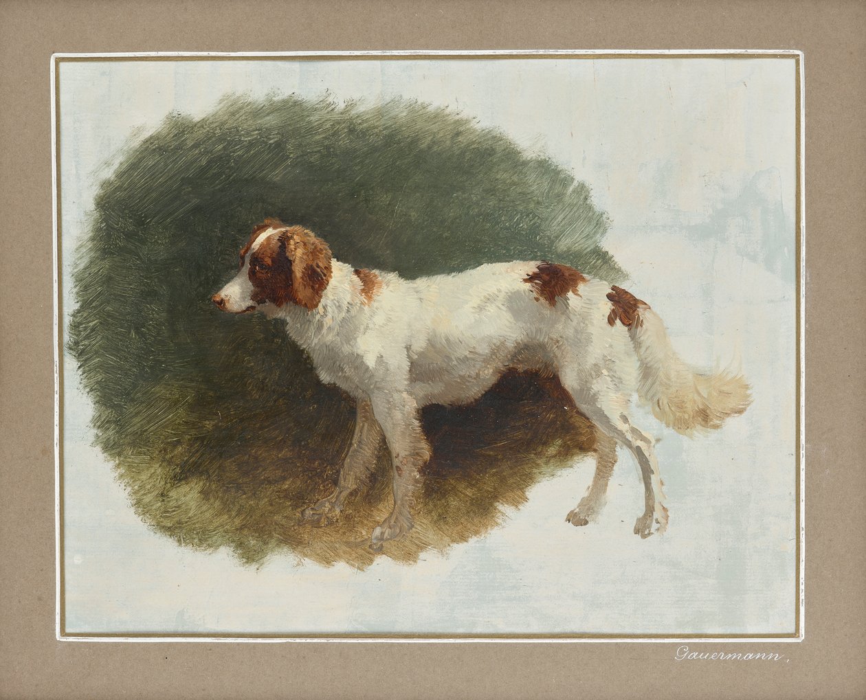 Jachthond door Friedrich August Mathias Gauermann