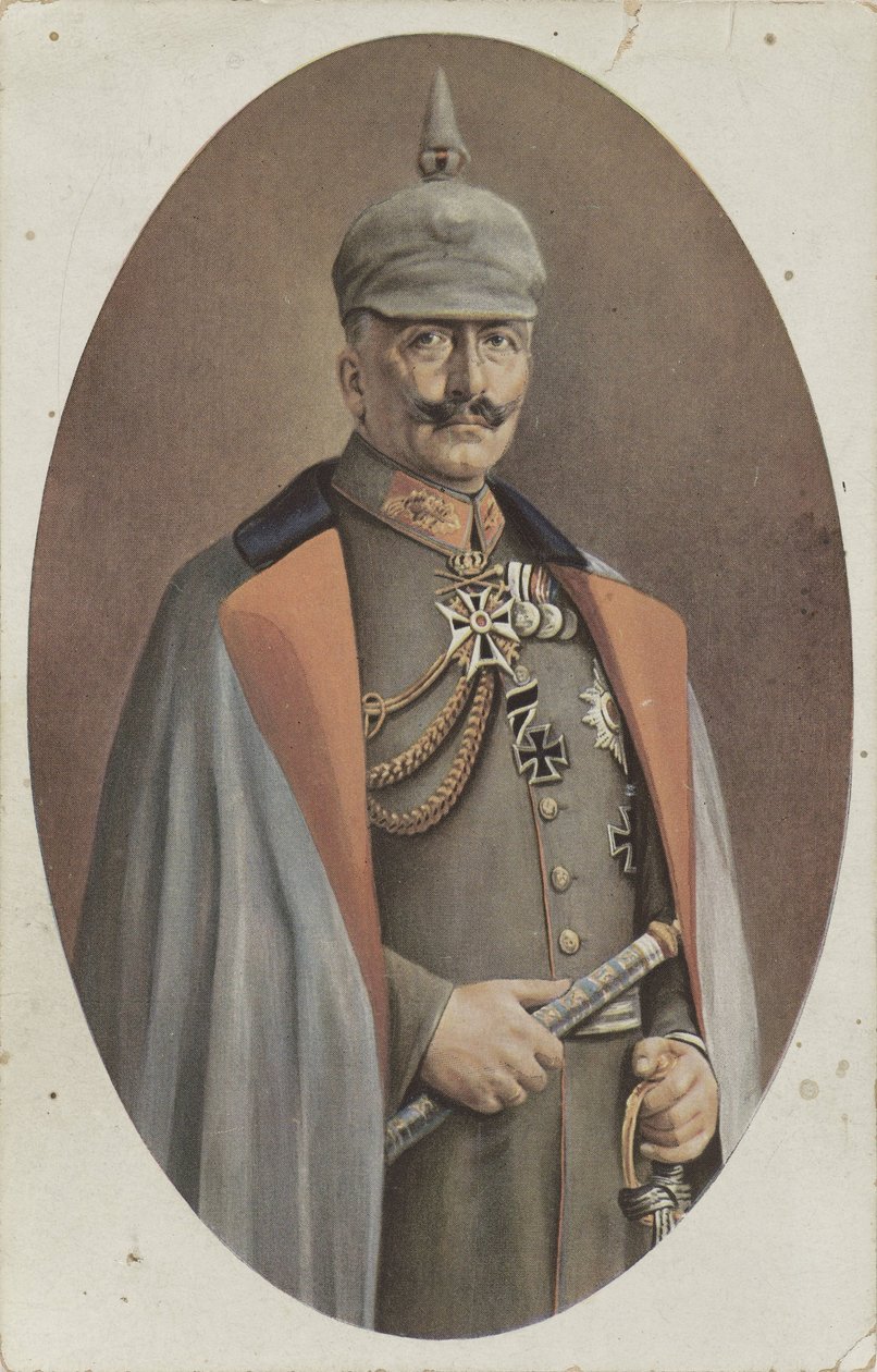Reproductie naar geschilderd portret Wilhelm II van R. Grabendorff door Friedrich Bruckmann