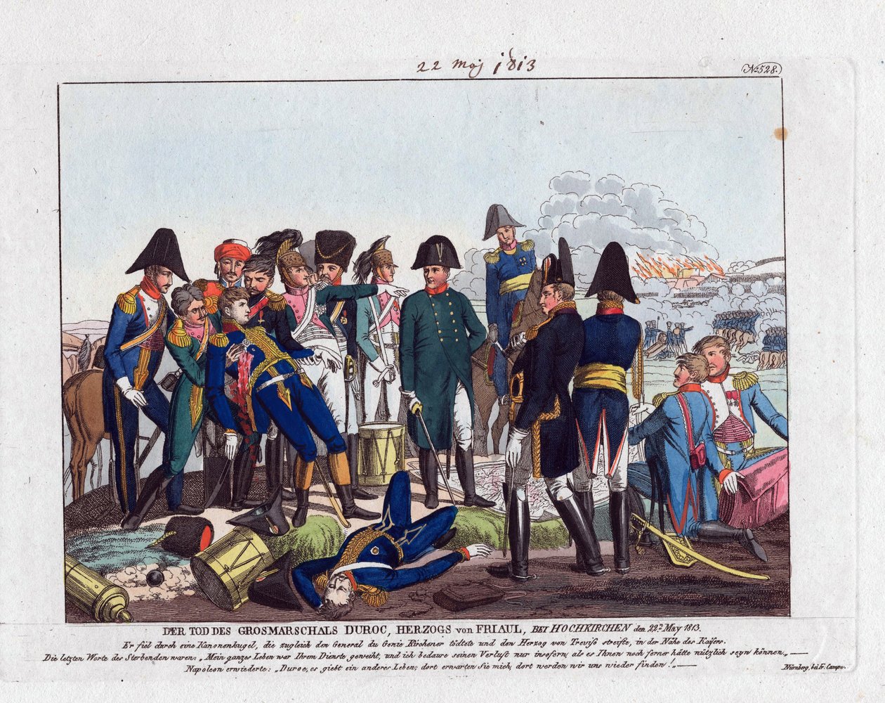 De dood van maarschalk Duroc bij Hochkirchen op 22 mei 1813 door Friedrich Campe