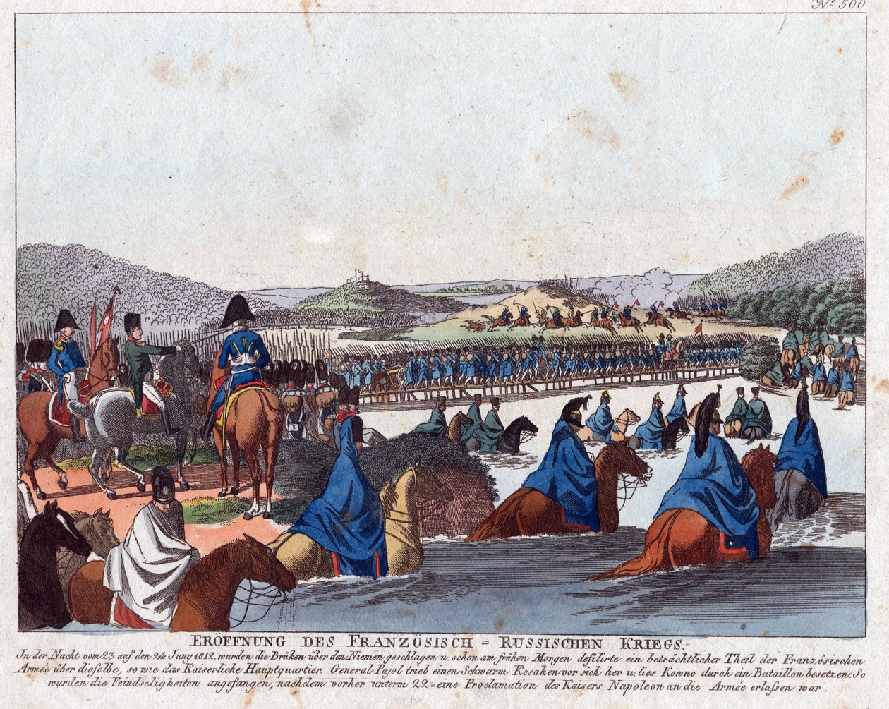 Het begin van de Franse invasie van Rusland door Friedrich Campe