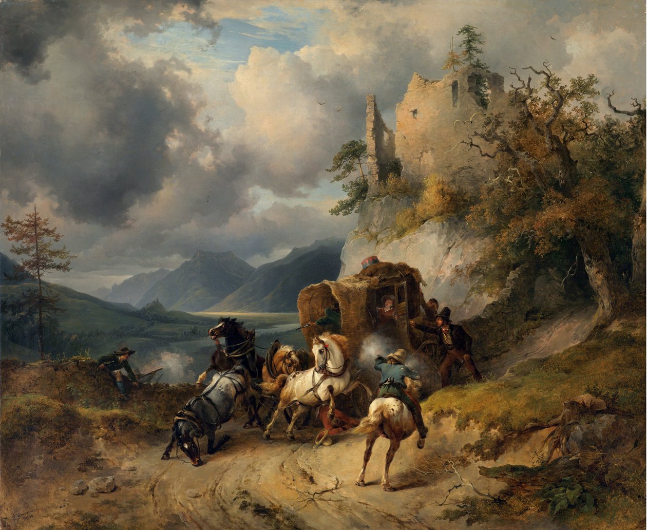 De overval door Friedrich Gauermann