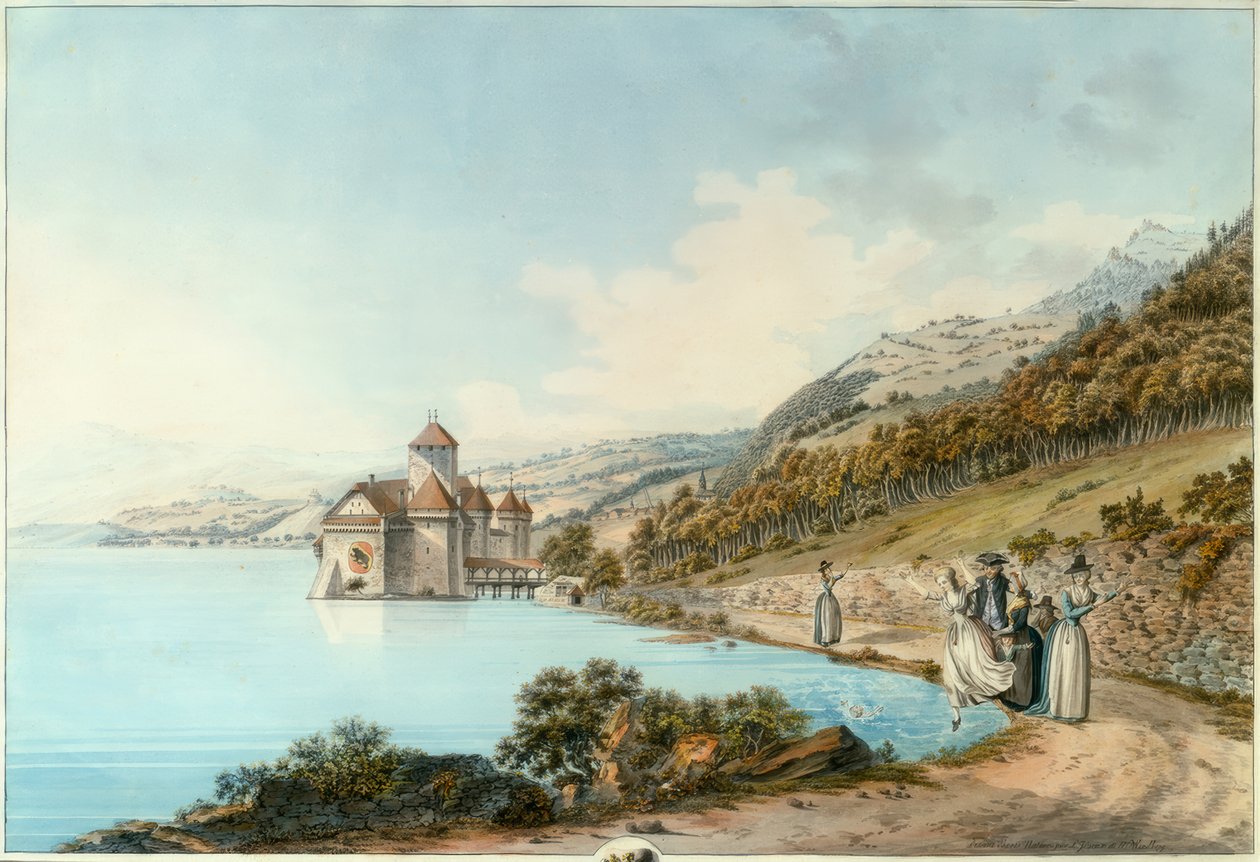 Kasteel van Chillon door Friedrich Georg Wexelberg