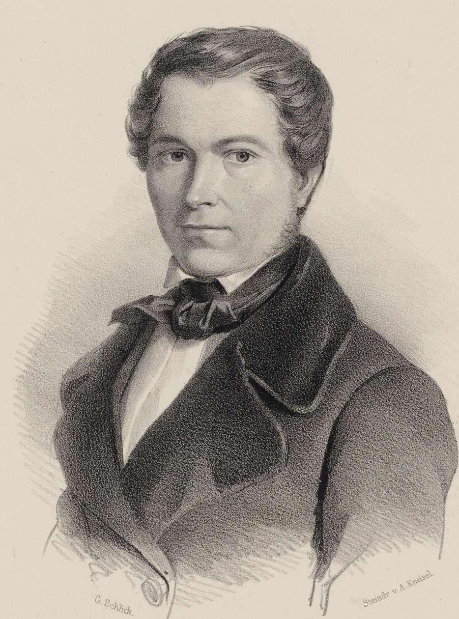 Portret van de violist en componist Joseph Labitzky 1802-1881 door Friedrich Gustav Schlick