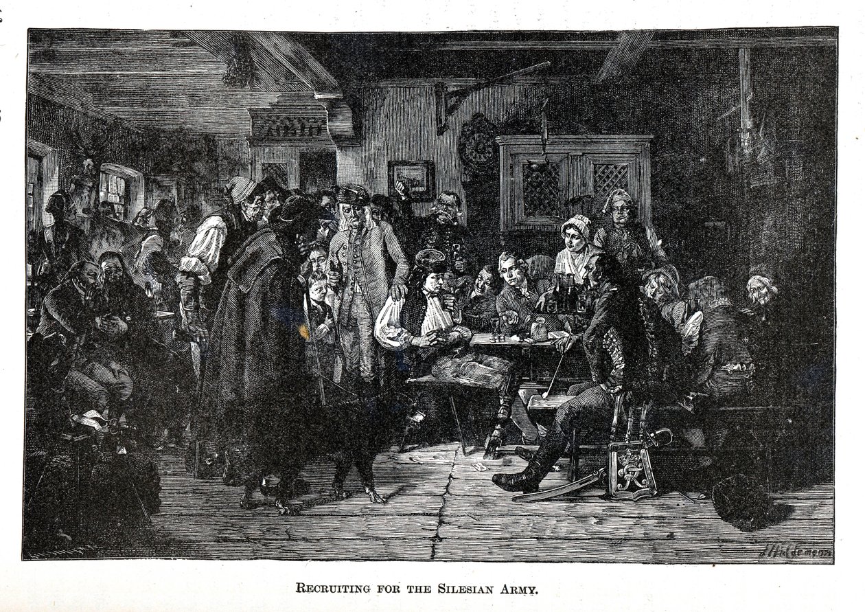 Werving voor het Silezische Leger, 1882 door Friedrich Hiddemann