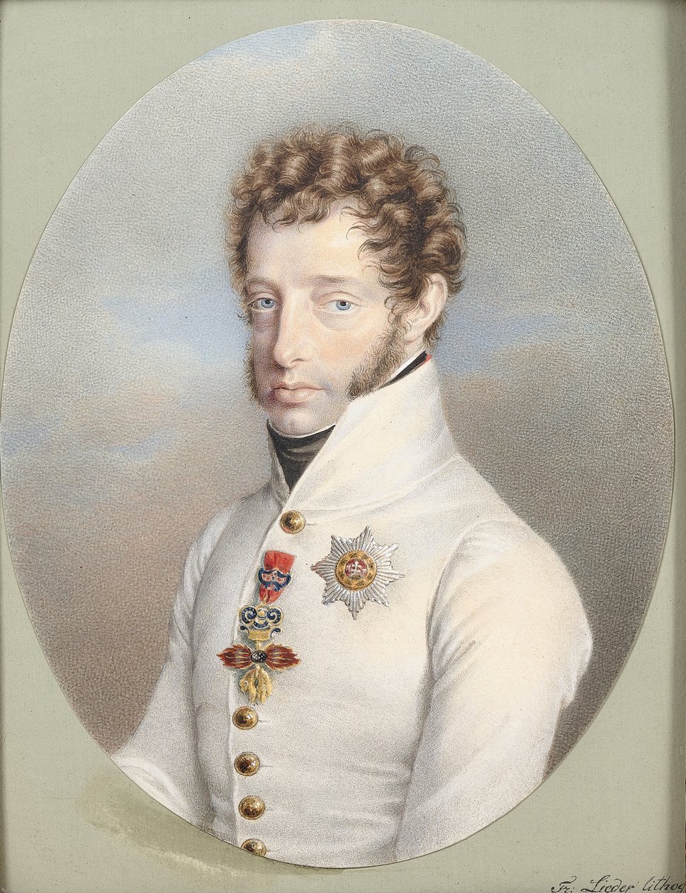 Aartshertog Ludwig Lieder Litho gekleurd door Friedrich Lieder