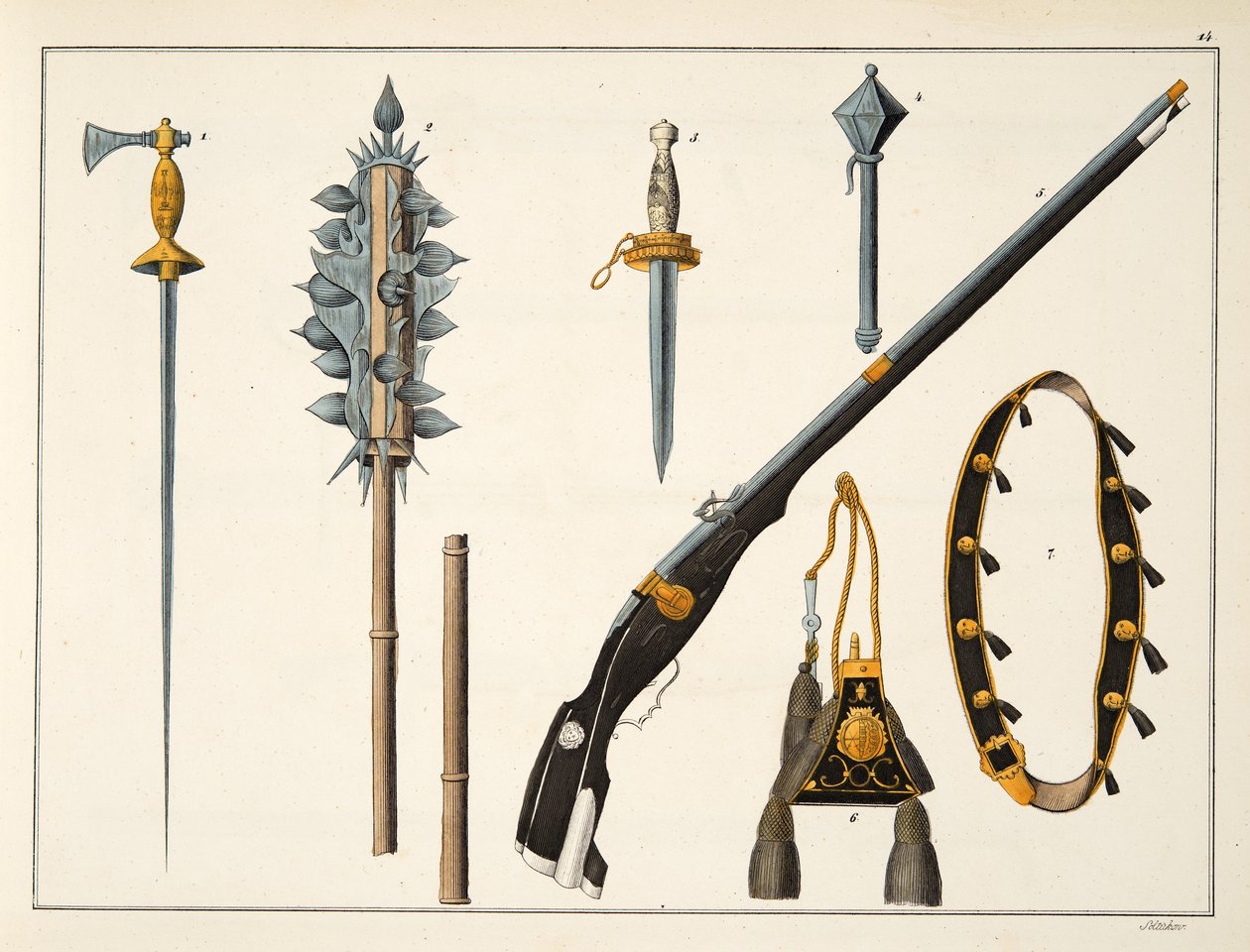 Wapens inclusief een musket, c.1400, plaat uit 