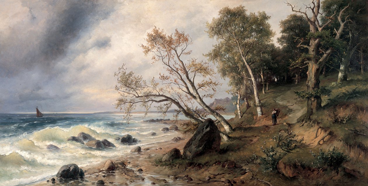 Baltische kust op het eiland Vilm door Friedrich Preller the Younger