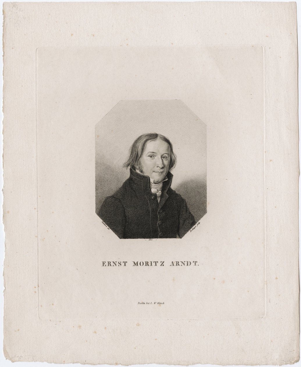 Portret van Ernst Moritz Arndt, 1817 door Friedrich Wilhelm Bollinger
