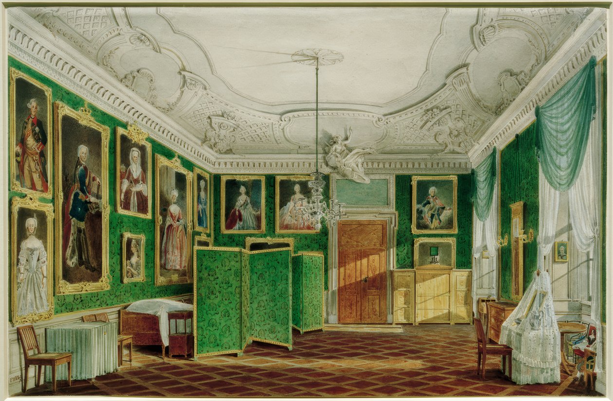 Berlijns stadspaleis, slaapkamer van prinses Marie door Friedrich Wilhelm Klose