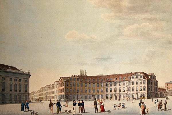 Het Koningsplein in Kassel door Friedrich Wilhelm Selig