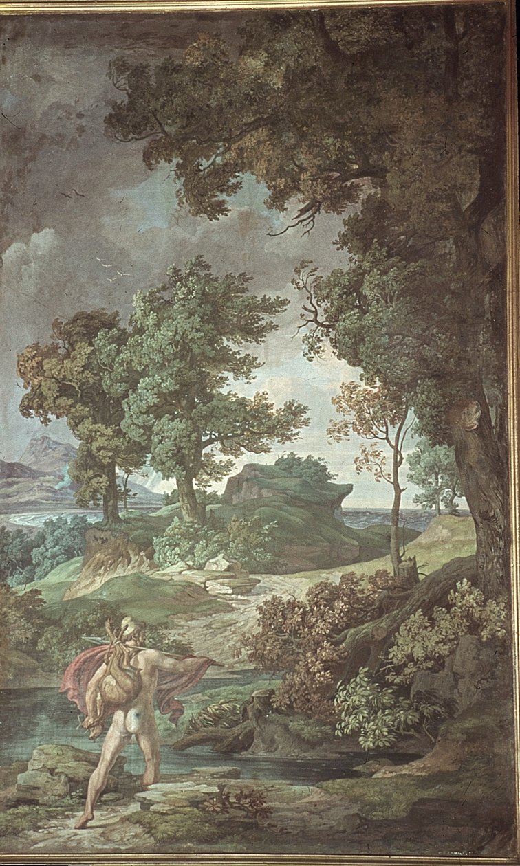 Terugkerende Odysseus van de jacht, Scènes uit de Odyssee door Friedrich the Elder Preller