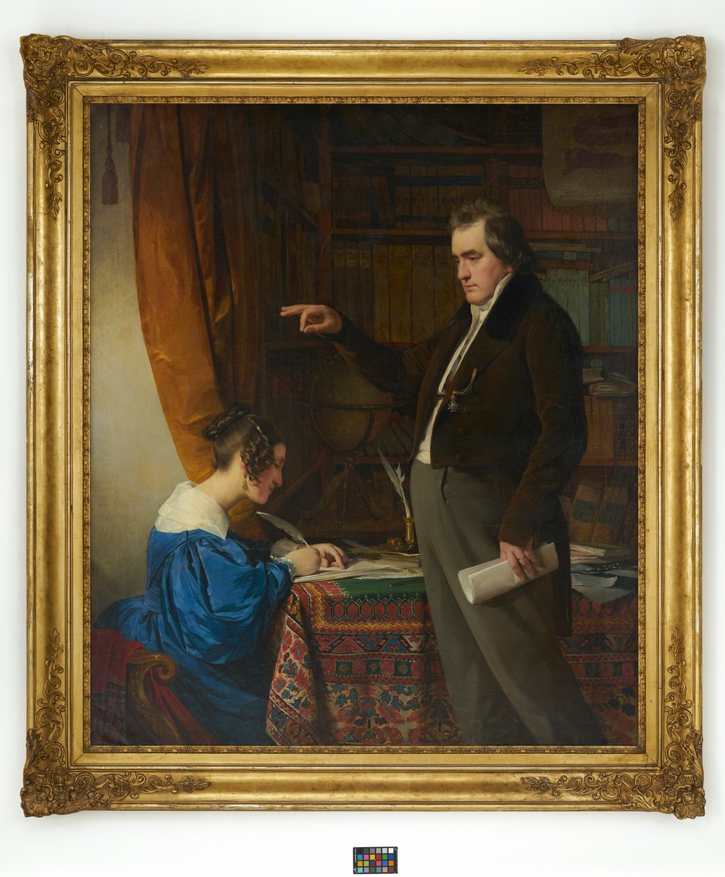 Prof. dr. Ignaz Rudolf Bischoff von Altenstern dicteert aan zijn echtgenote Johanna door Friedrich von Amerling