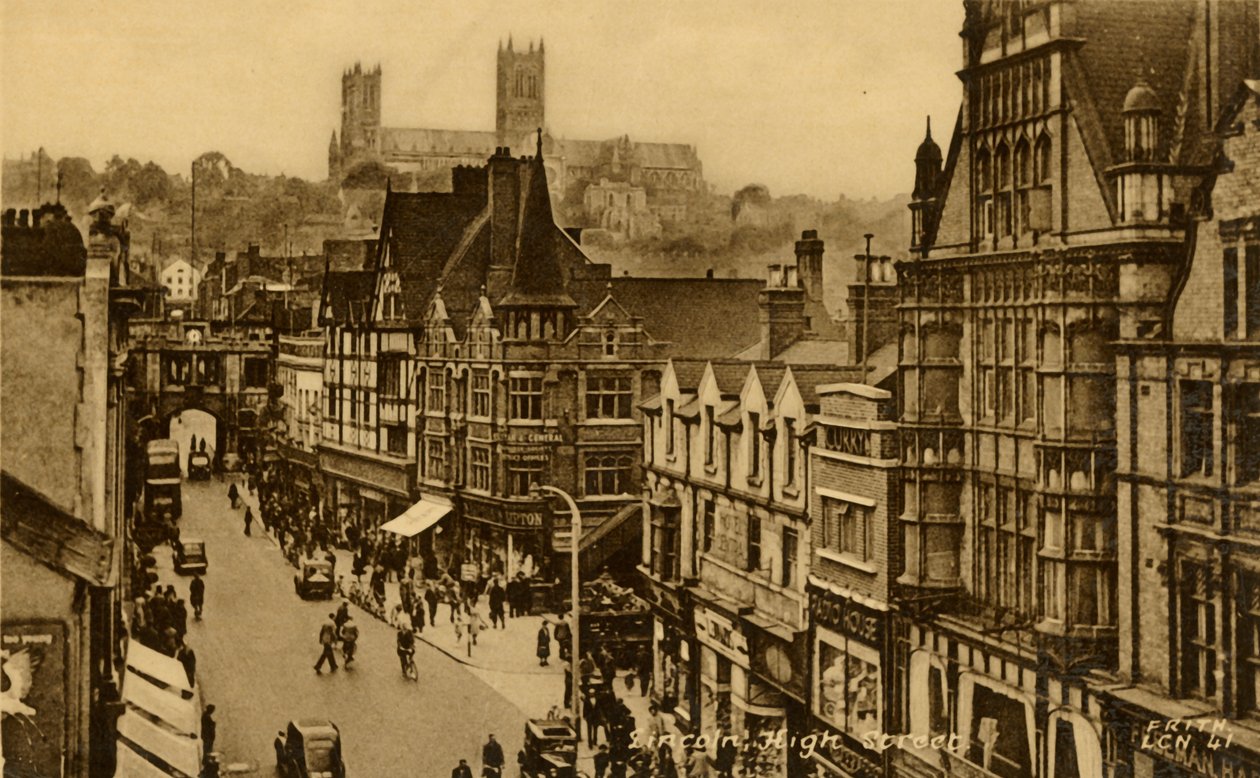 Lincoln High Street, eind 19e-begin 20e eeuw door Frith and Co