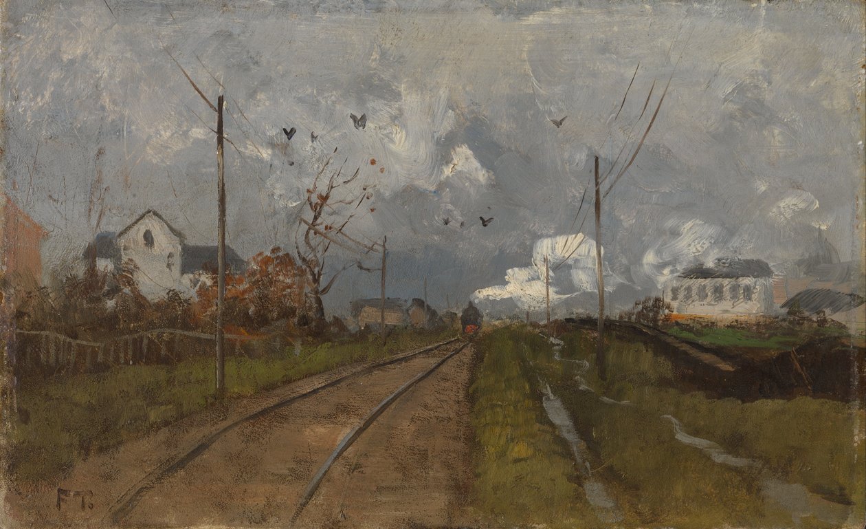 De trein komt aan door Fritz Thaulow